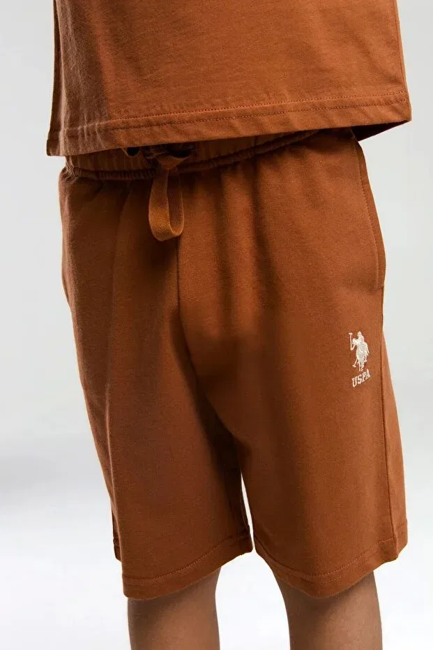 Детские шорты для мальчиков хлопковые Basics U.S. Polo Assn., Open Coffee — фото 3