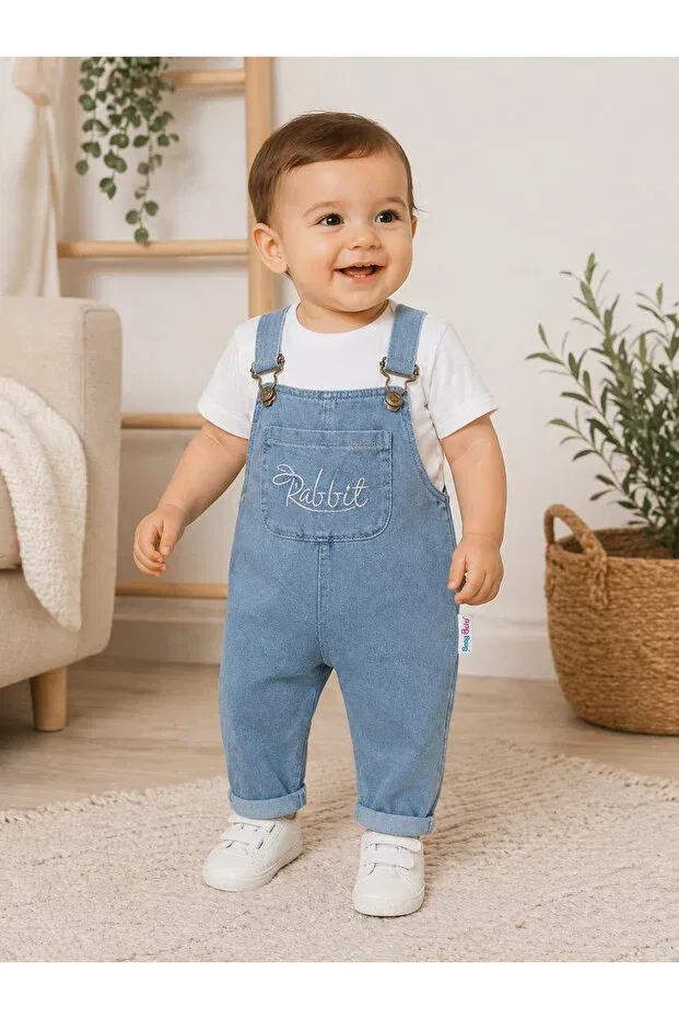 Детский комплект для новорожденных с джинсовым комбинезоном Baby Buu, Navy Blue — фото 2