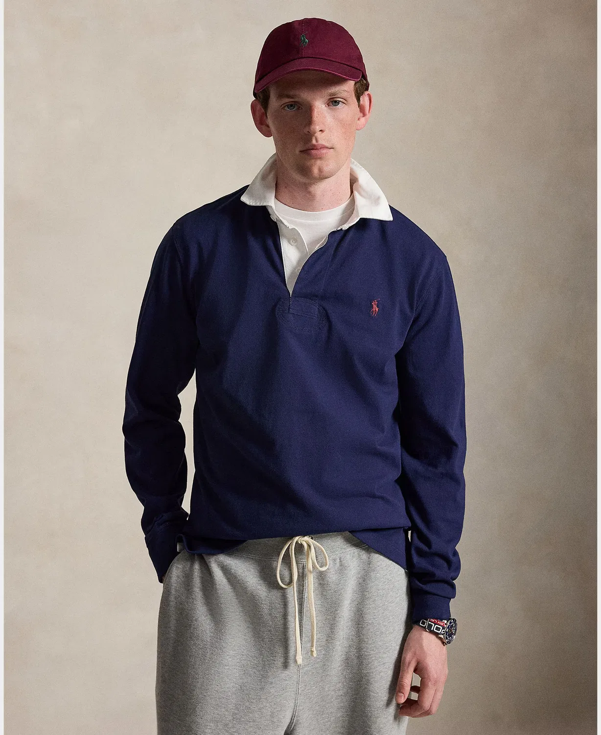 Рубашка с длинным рукавом, Polo Rugby, Polo Ralph Lauren, темно-синий