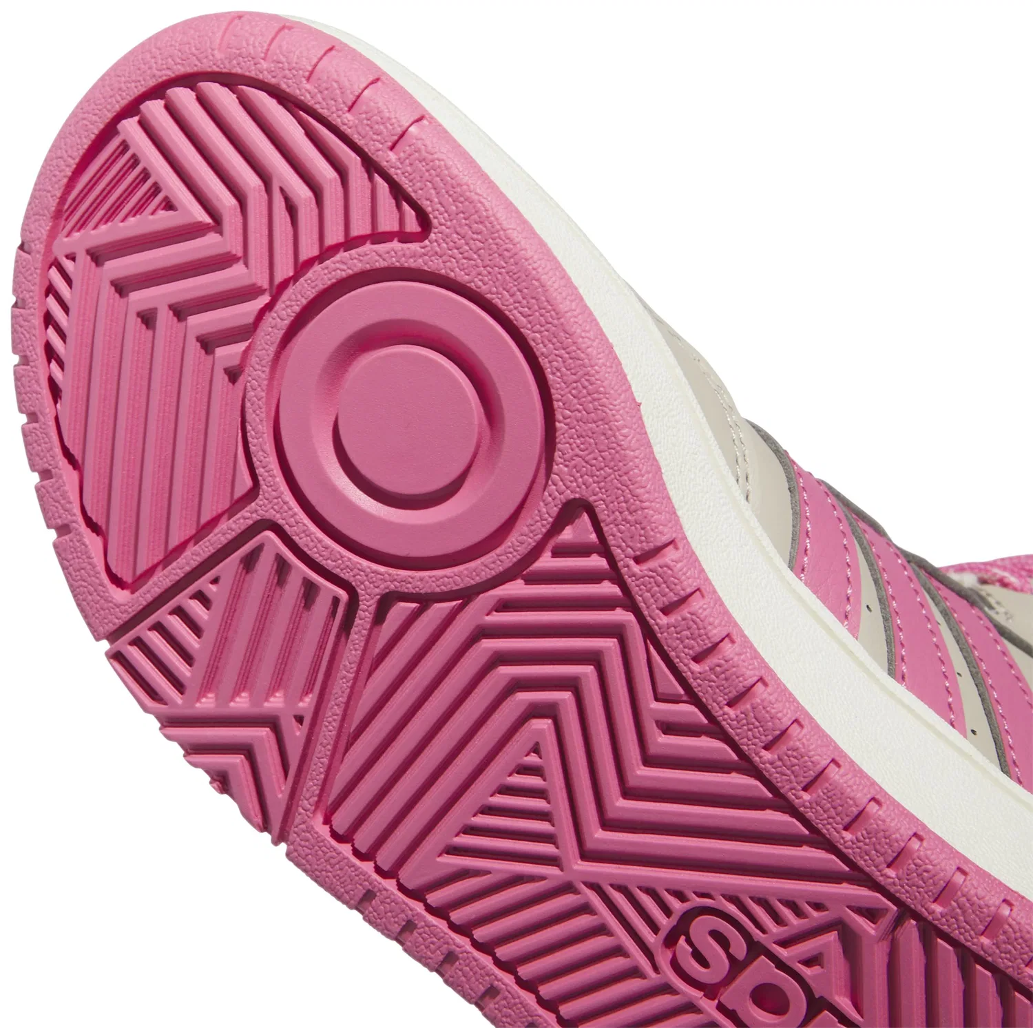 Детские кроссовки для мальчиков и девочек Hoops Mid 3.0 Kids Adidas, Wonder Beige Pink Fusion Off White — фото 2
