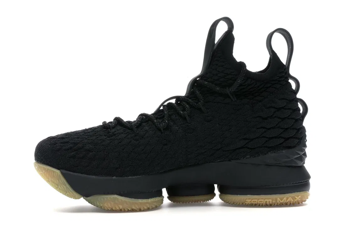 Детские кроссовки для баскетбола Nike LeBron 15, Black/Gum Light Brown — фото 3