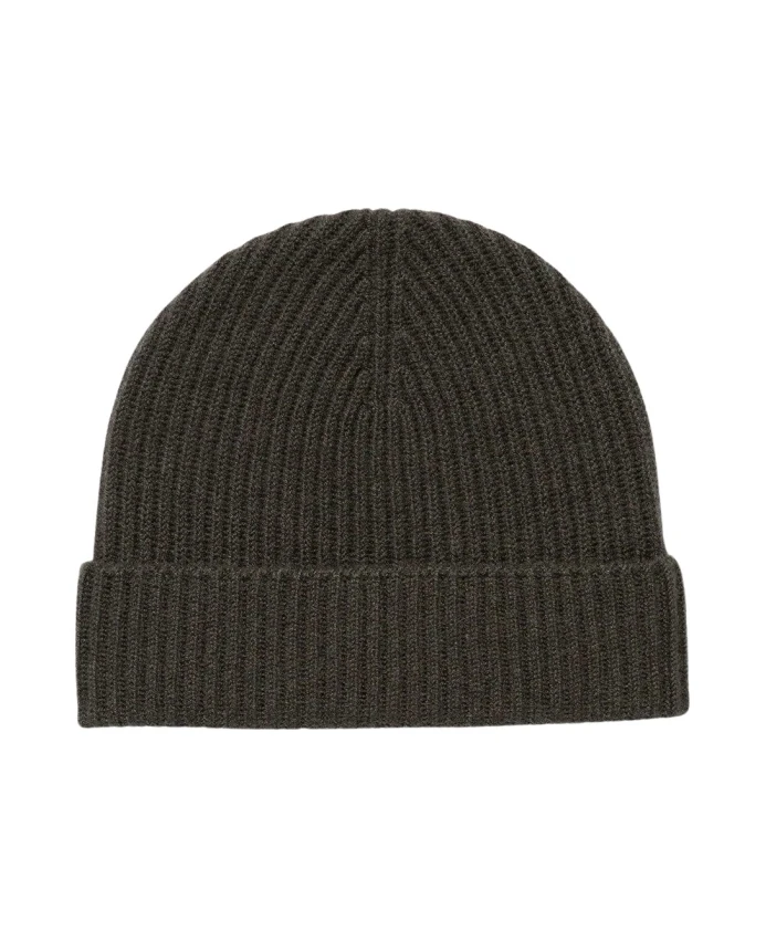 

Вязаная шапка из кашемира в рубчик Sunspel, черный