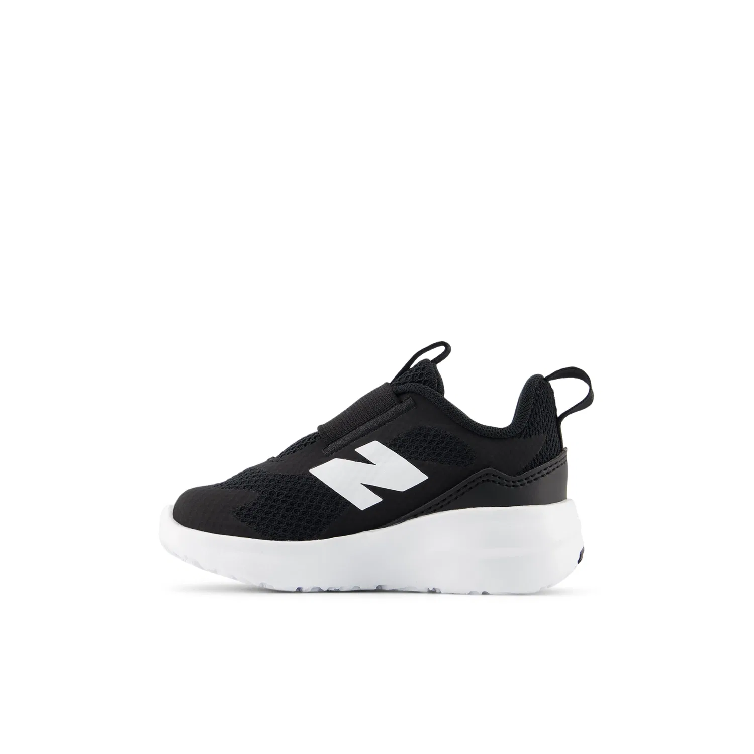 Детские кроссовки без шнуровки с дышащей сеткой 468 Slip On New Balance, Black With White — фото 3