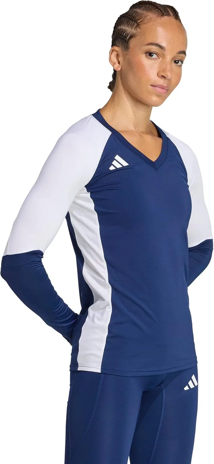Женская длинная футболка для волейбола с реглан-рукавом adidas, Team Navy Blue — фото 2