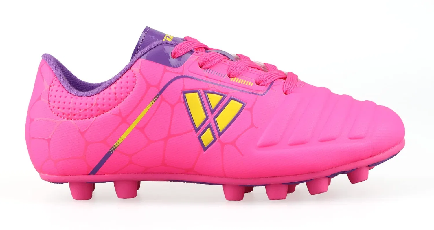 Детские бутсы для девочек и мальчиков Kids Treasure Jr Fg VIZARI, Pink Purple Yellow