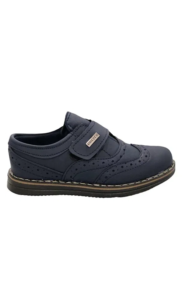 Детские туфли для мальчиков на липучке с коротким каблуком Scor, Navy Blue — фото 2