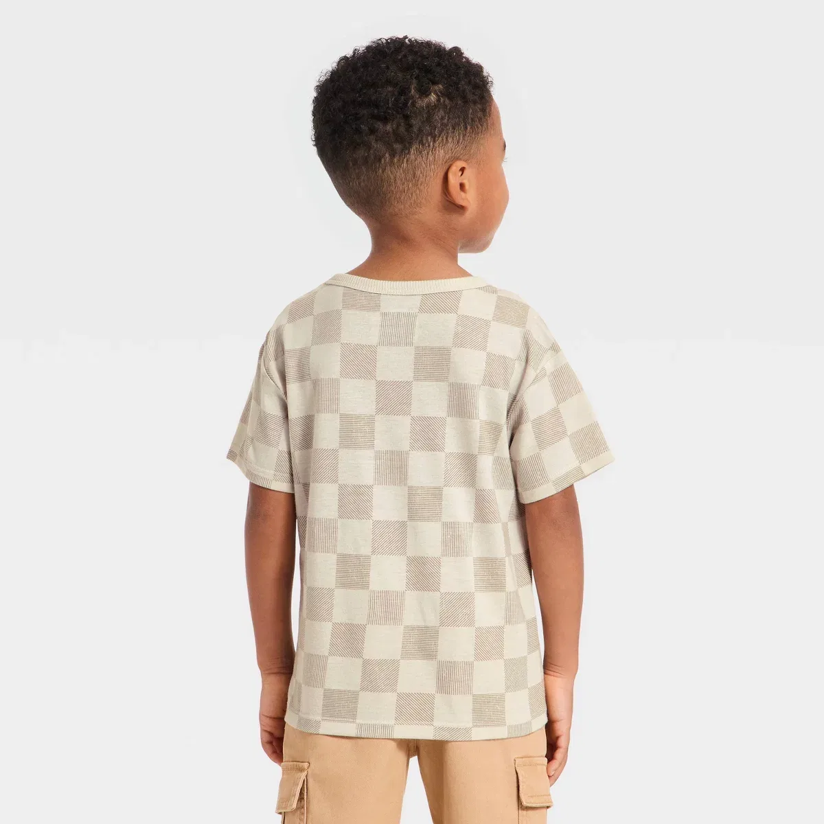 Детское футболка для мальчиков с коротким рукавом полосатая INFANT/TODDLER BOY, Light Brown — фото 2