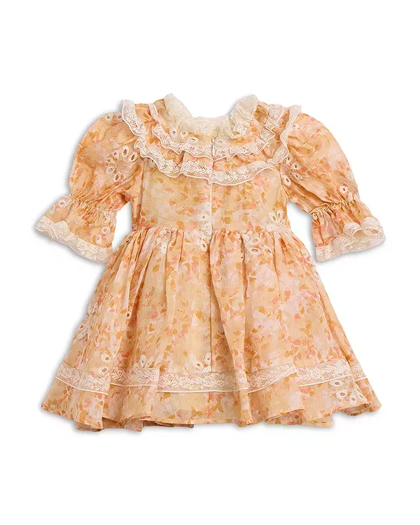 Детское платье для девочек с принтом Enya Mini Dress Bardot, Peach Fizz — фото 2