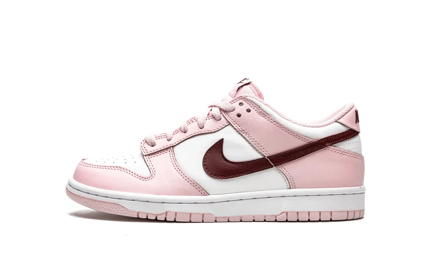 Детские кроссовки для девочек с принтом Dunk Low NIKE, Pink White Bordeaux