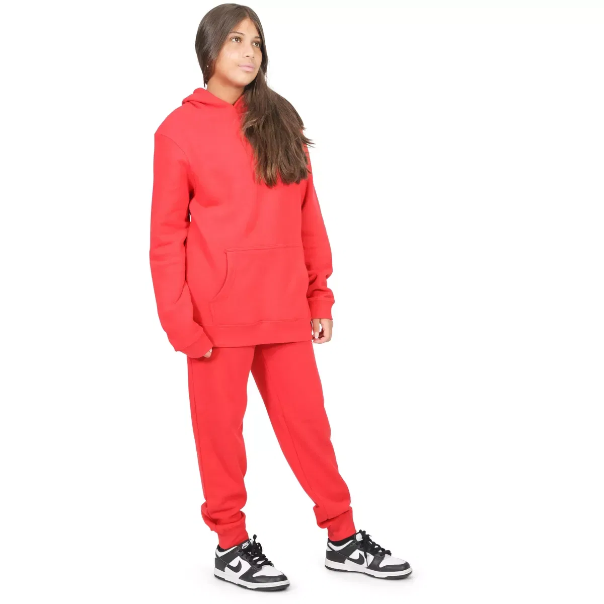 Детские спортивные штаны для девочек из флиса с принтом Everyday Kids, Red — фото 3