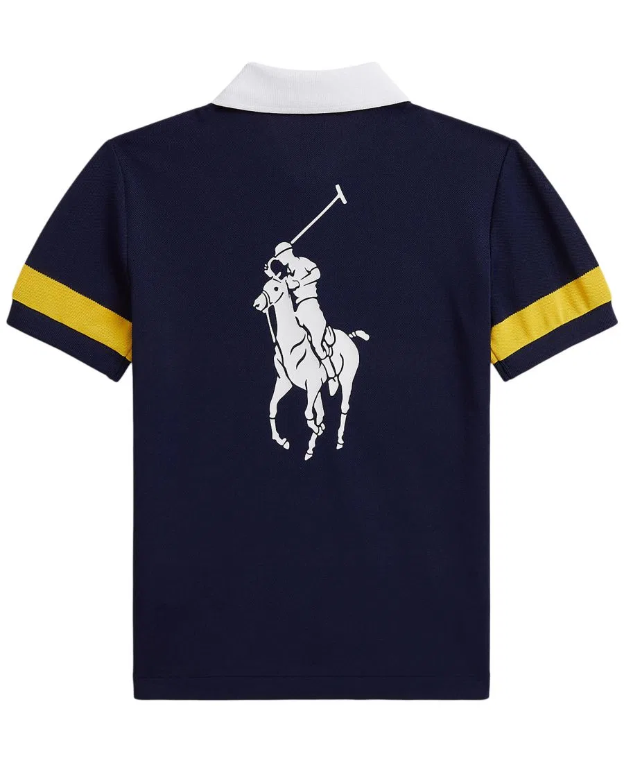 Поло с коротким рукавом из влагоотводящего пике, с логотипом US Open Polo Ralph Lauren, Refined Navy Multi — фото 2