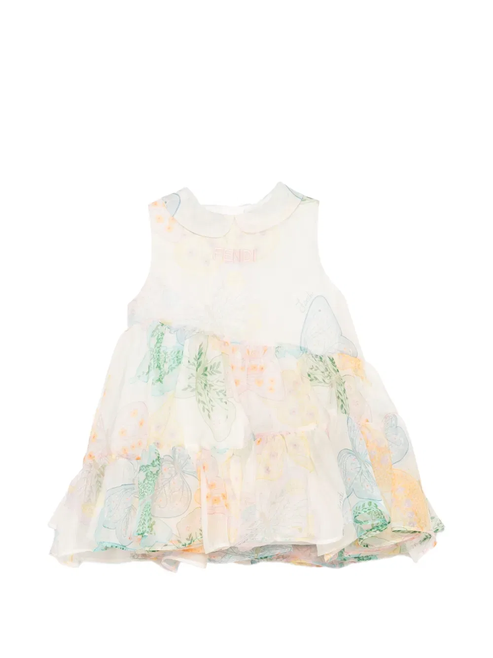 Платье повседневное Butterfly Fendi Kids, бежевый