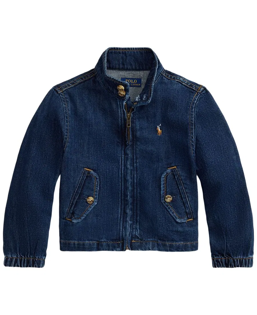 Детская джинсовая куртка с воротником-стойкой Indigo Denim Mockneck Jacket Polo Ralph Lauren, Lucero Wash