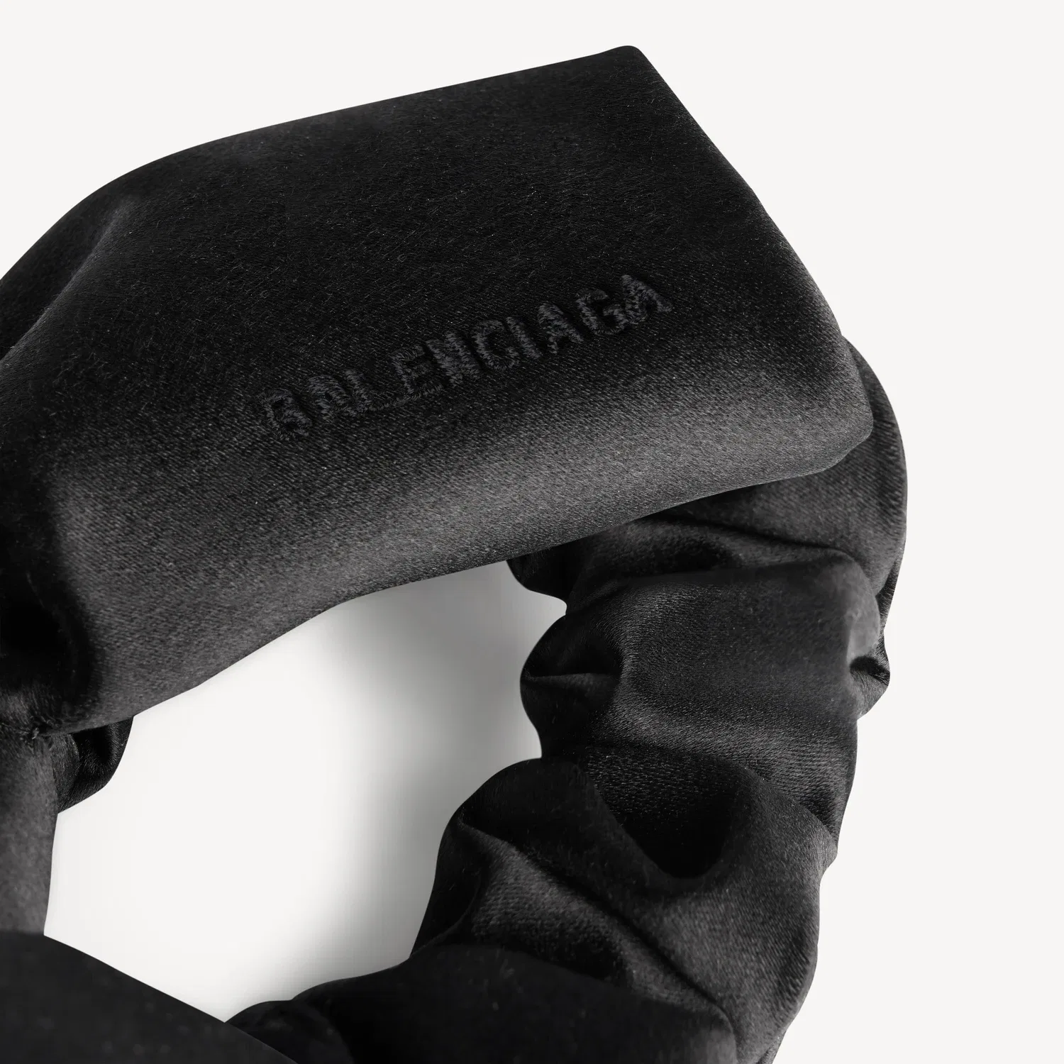 Женская scrunchie-повязка Toque черного цвета BALENCIAGA, черный — фото 3