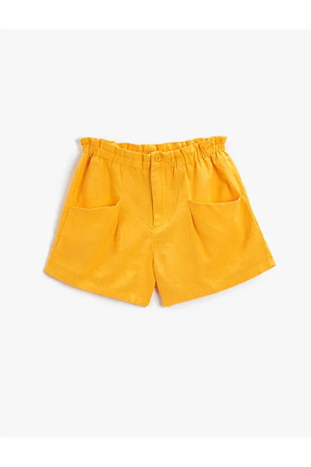 Детские шорты для девочек льняные с карманами Koton, Orange