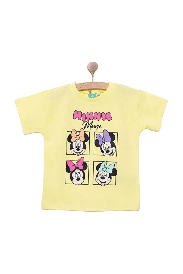 Детская футболка для девочек с принтом Minnie Mouse Disney, Sarı