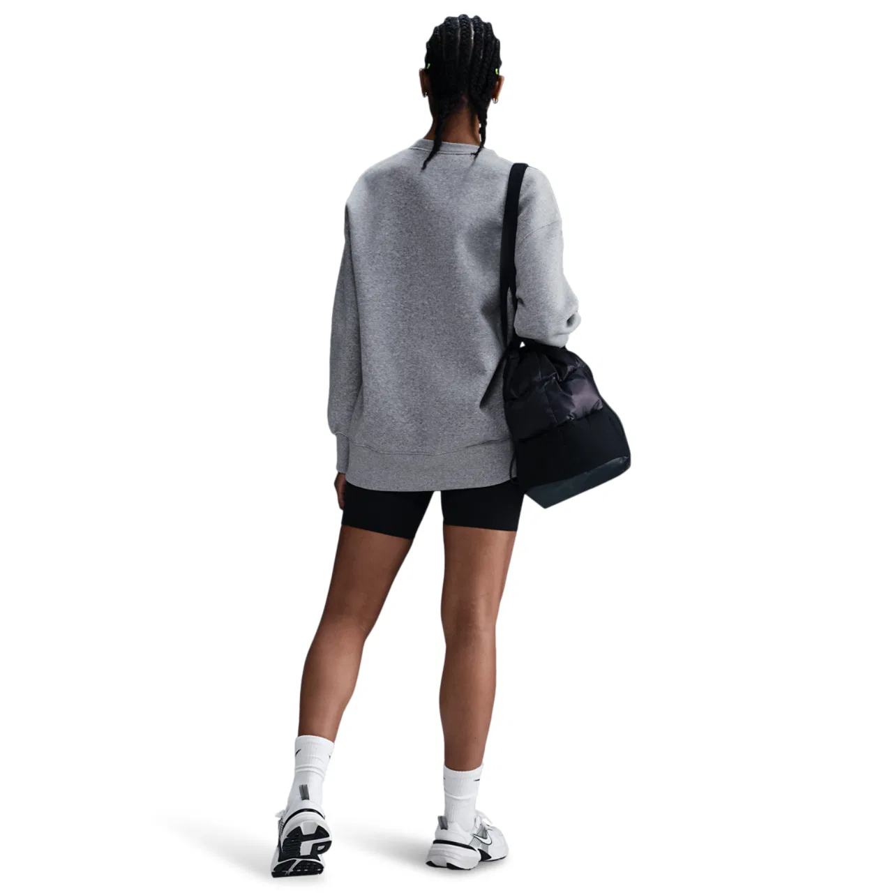 Женская флисовая кофта Nike NSW Phoenix Fleece, цвет Dk Grey Heather/Sail — фото 4