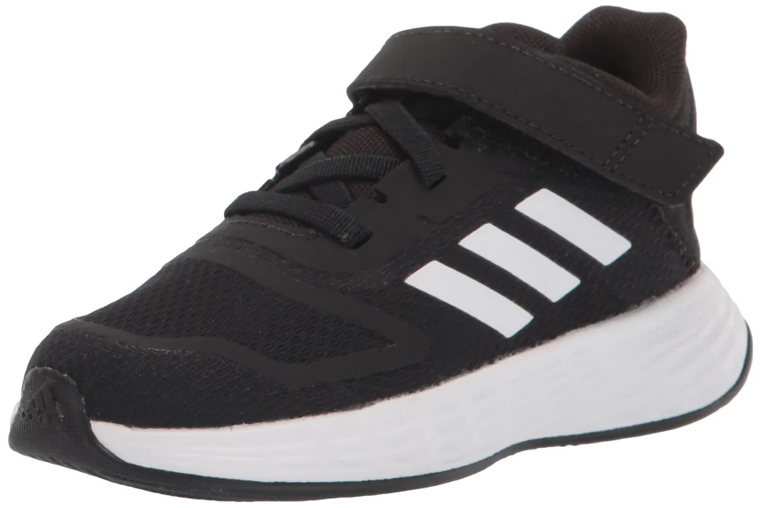 Детские кроссовки для мальчиков с полосками Adidas Duramo 10, Black White Black Elastic