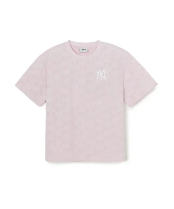 Футболка с принтом Monogram, Mlb Kids, светло-розовая — фото 2