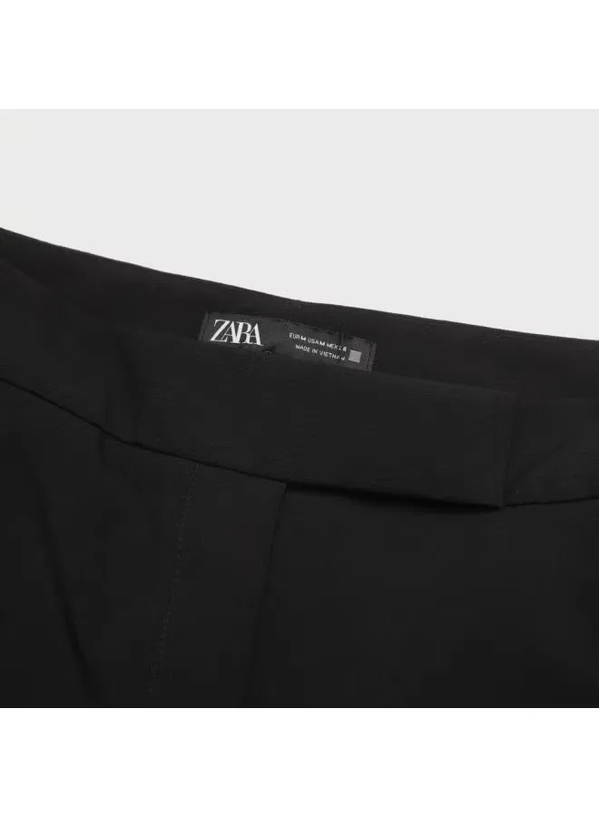 Брюки свободного кроя с широкими штанинами Zara, черный — фото 4