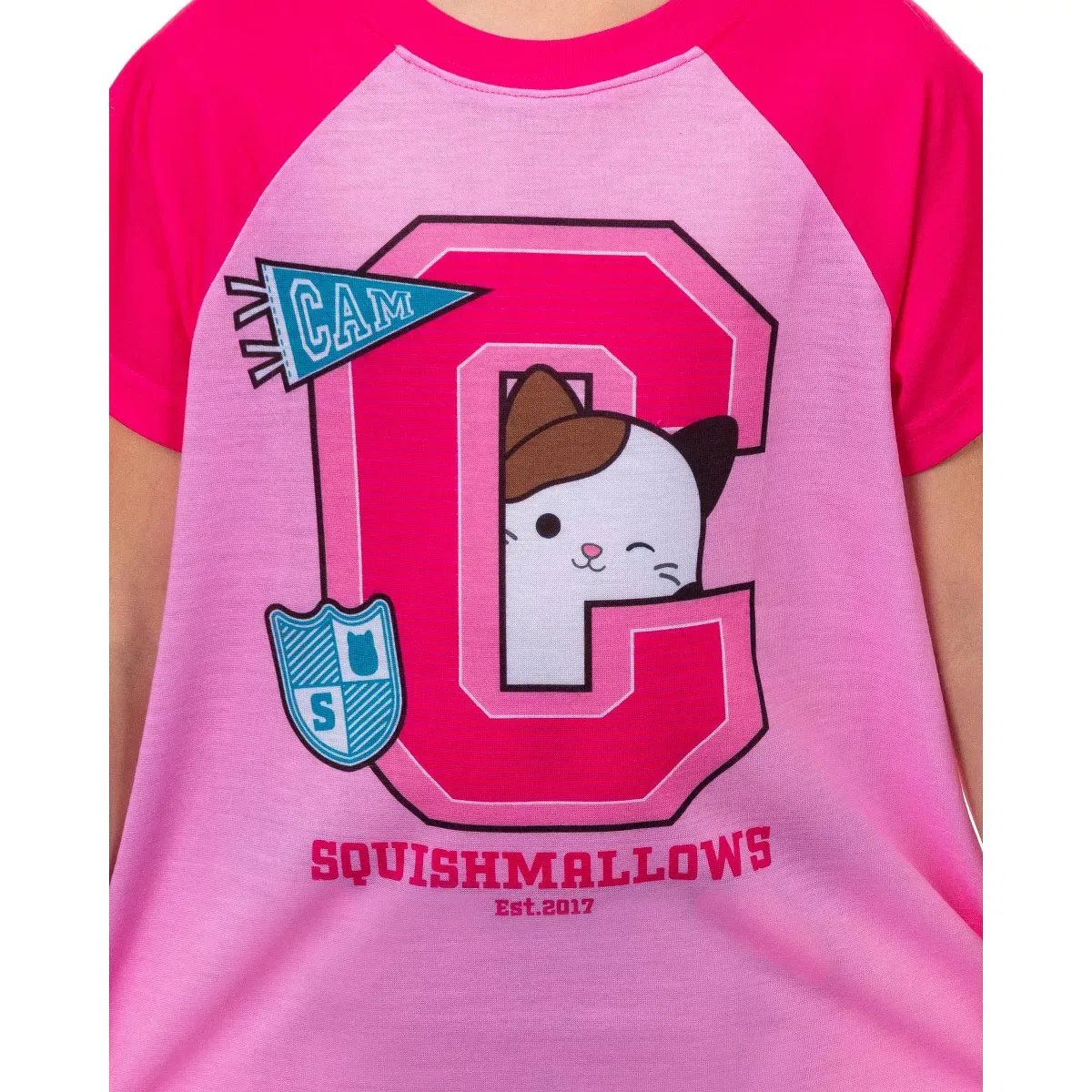 Детская ночная рубашка для девочек с принтом Cam the Calico Cat Squishmallows INTIMO, Pink — фото 2