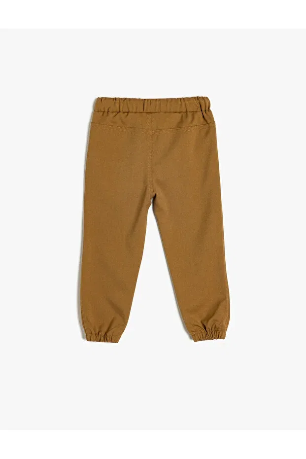 Детские джоггеры для девочек с завязкой на поясе Koton, Tan Color — фото 2