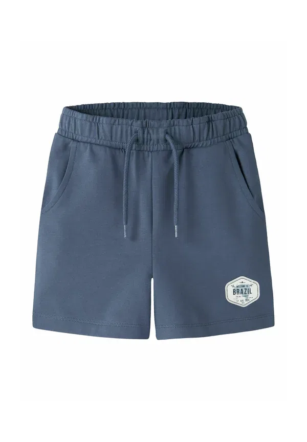 Шорты хлопковые Sweatshorts regular fit, Name It, Vintage Indigo, индиго
