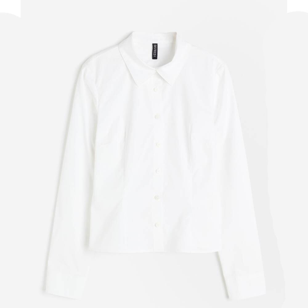 

Рубашка H&M Fitted Poplin, белый