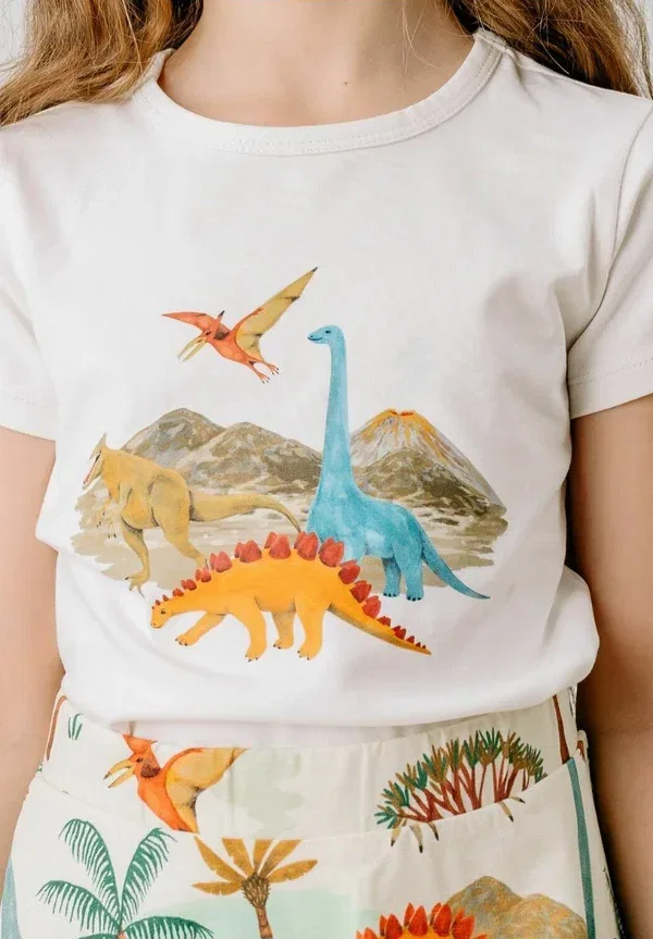 Футболка с принтом Dinosaur World Walkiddy, белый — фото 2