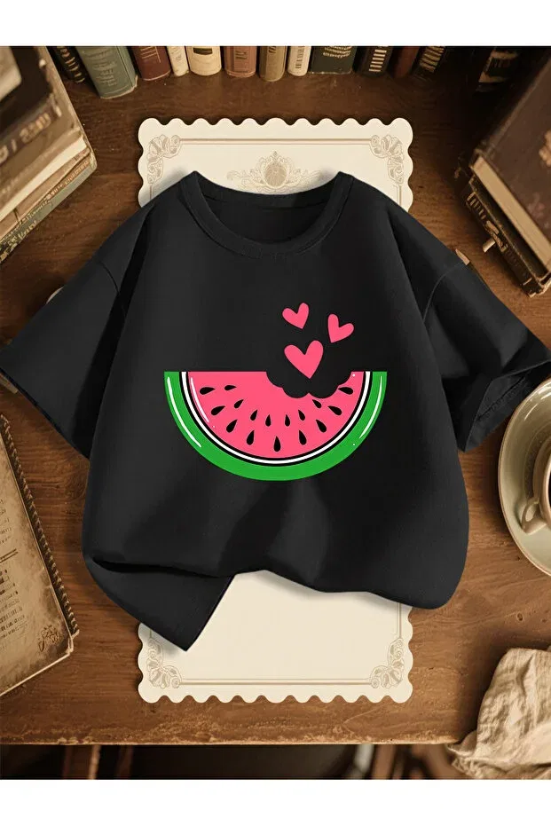 Детская футболка с принтом Watermelon Cc Collection, Black