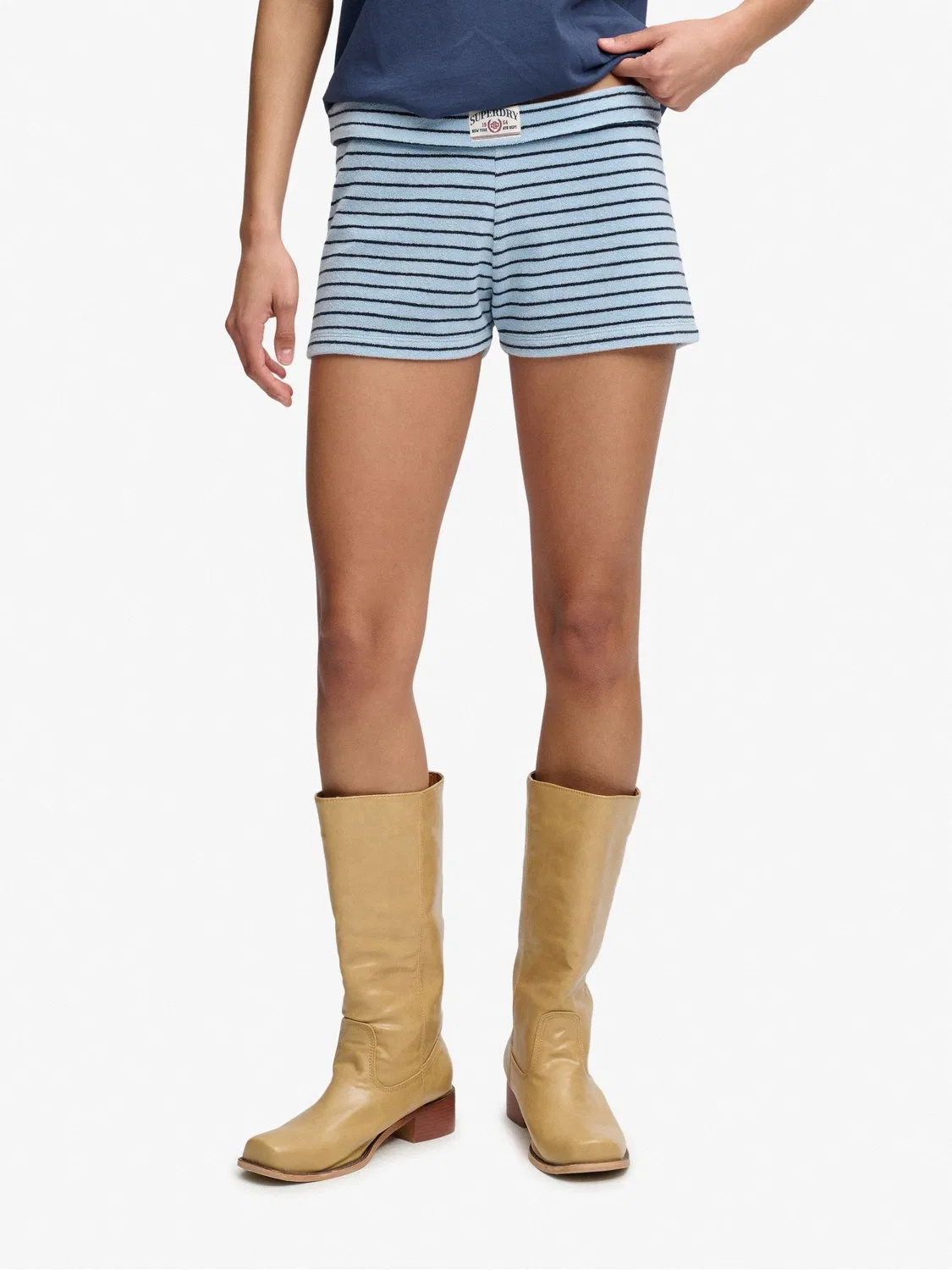 Шорты Athletic Essentials Fold Over Superdry, синий — фото 4