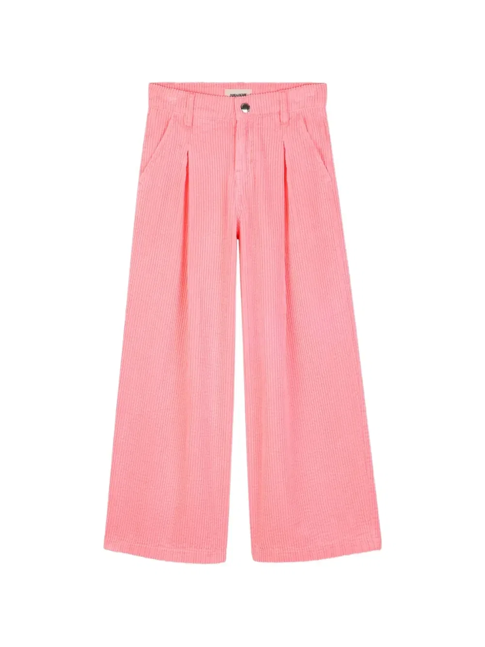 Вельветовые брюки со складками Zadig & Voltaire Kids, розовый