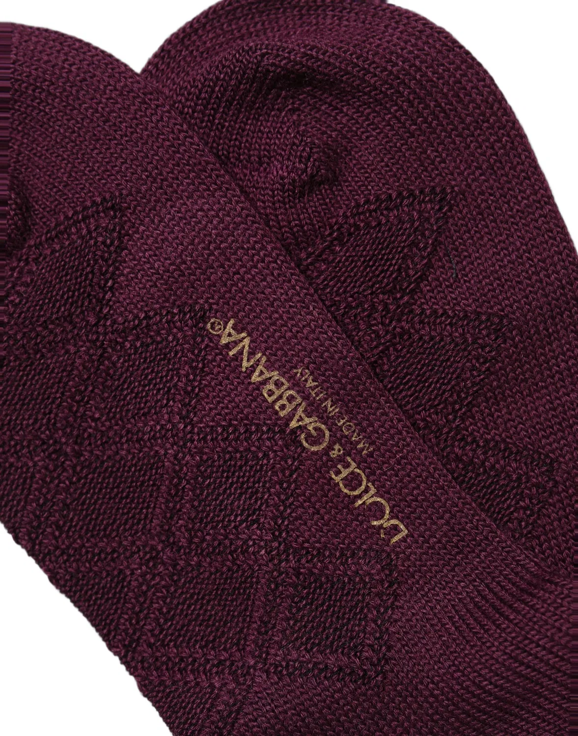 Мужские носки с узором косичка Dolce & Gabbana, Burgundy — фото 4