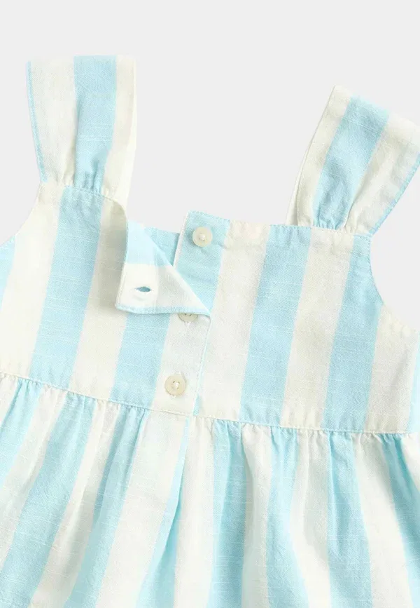 Комплект из двух предметов в полоску, хлопок, 2 piece striped set - брюки, Marks & Spencer Mix, синий — фото 3