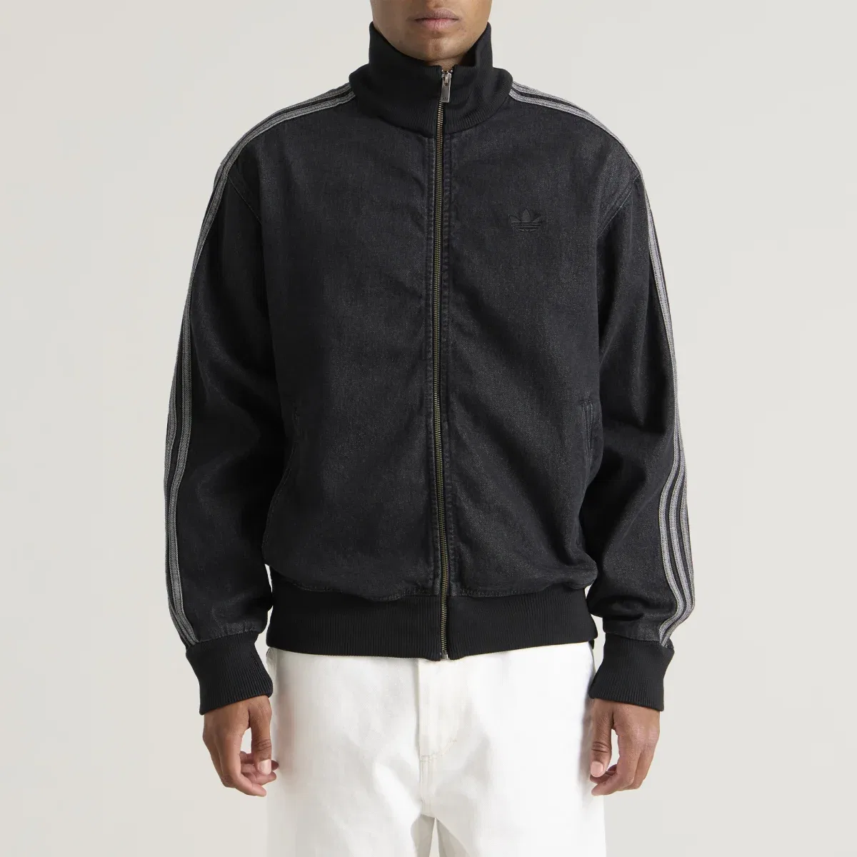 Мужская куртка из денима с молнией Firebird Track Top Adidas, True Black Denim — фото 2