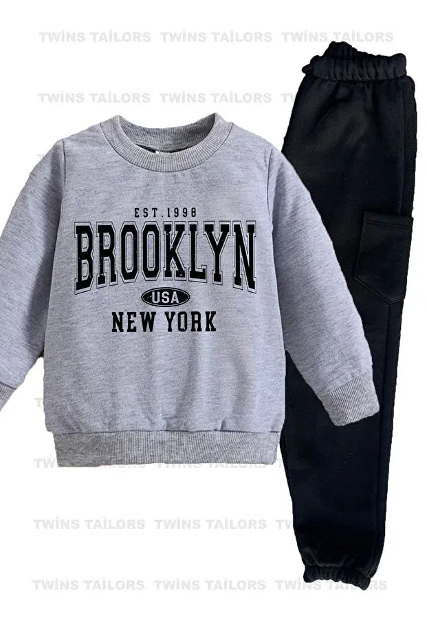 Детский спортивный костюм с принтом Brooklyn Football Inner Lined Twins Tailors, Зеленый — фото 4