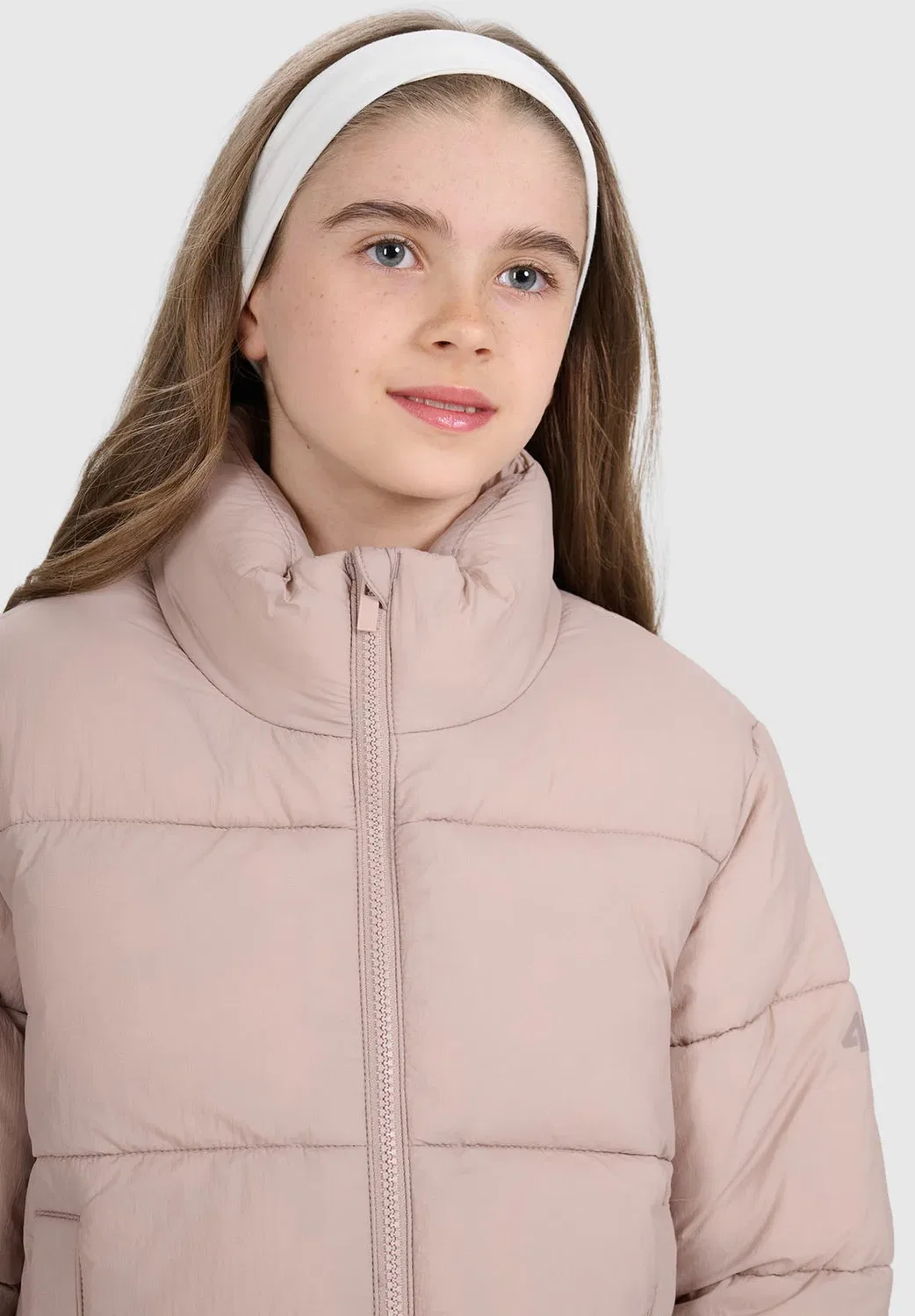 Kurtka puchowa dziewczęca - зимняя куртка 4F, Light Brown — фото 3