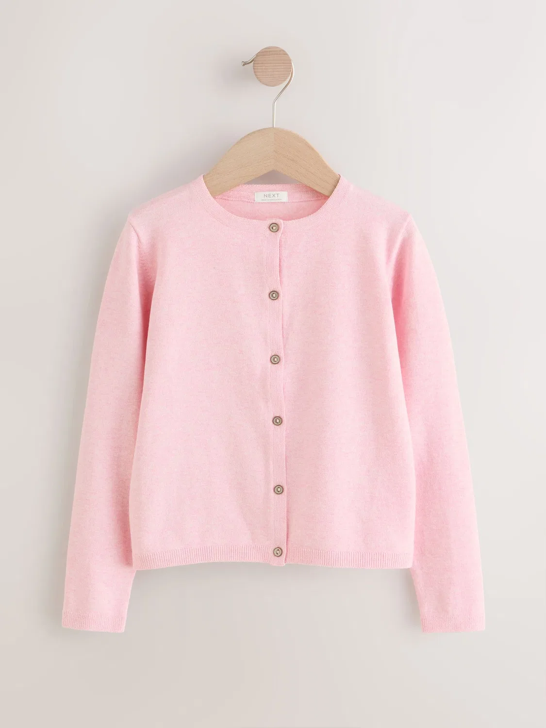 Кардиган с круглым вырезом, Pink Marl Next, розовый меланж — фото 4