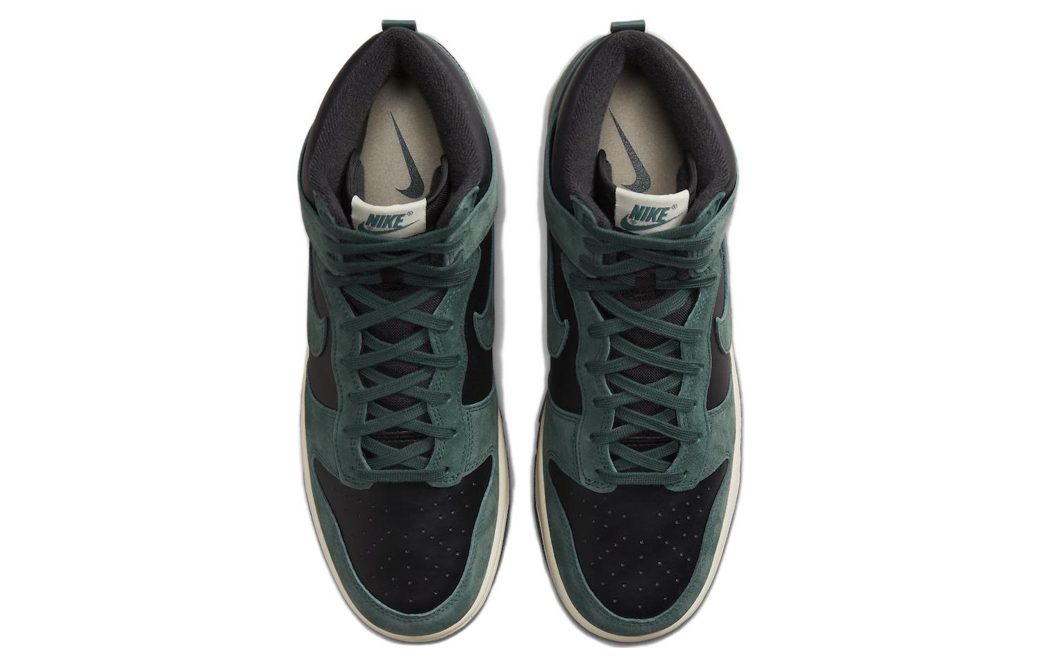 Кроссовки Nike Dunk High Retro PRM, черный/темно-зеленый — фото 4
