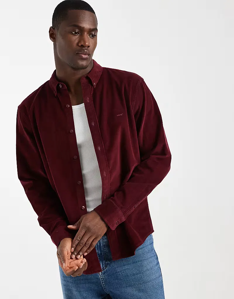 Рубашка authentic на пуговицах Levi's, бордовый