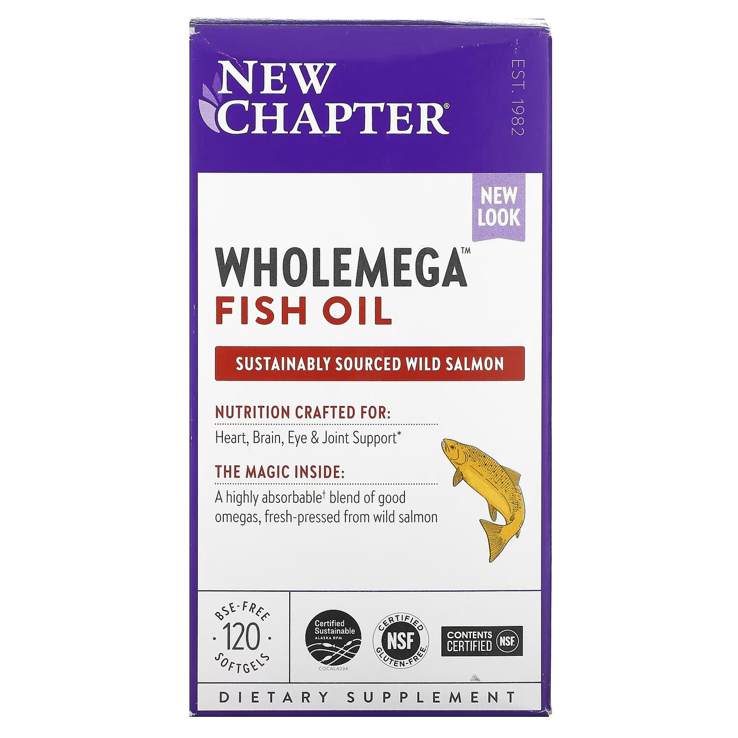 

New Chapter, Wholemega, рыбий жир, 120 мягких таблеток