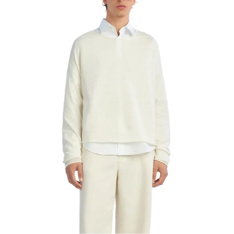 Мужской тонкий свитер с круглым вырезом Bad Bunny Knitwear ZARA, Raw White — фото 4