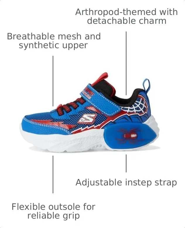 Детские кроссовки для мальчиков с принтом Creature-Crawlers Skechers, Blue/Red — фото 3