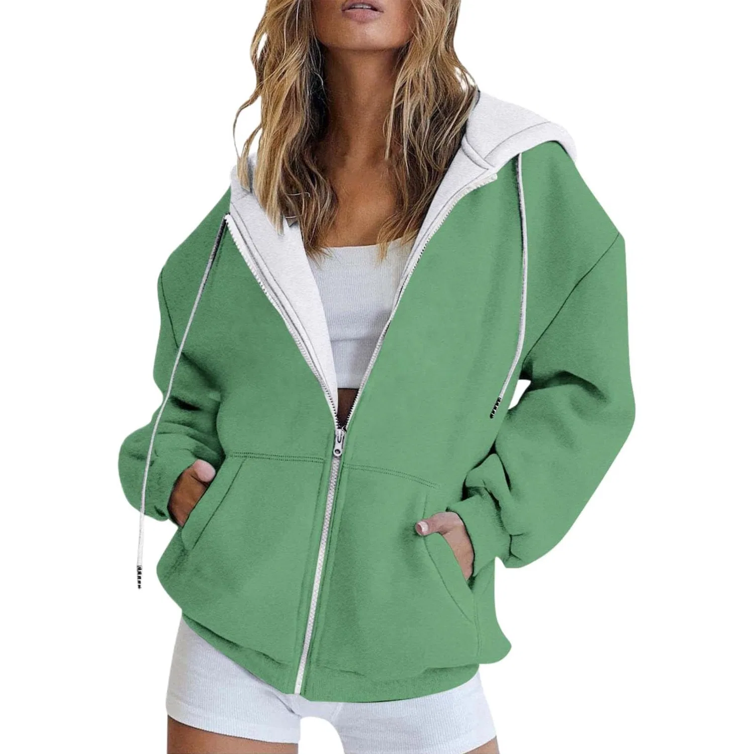 Женский худи с молнией и карманами, модель Sportswear Hoodie, D