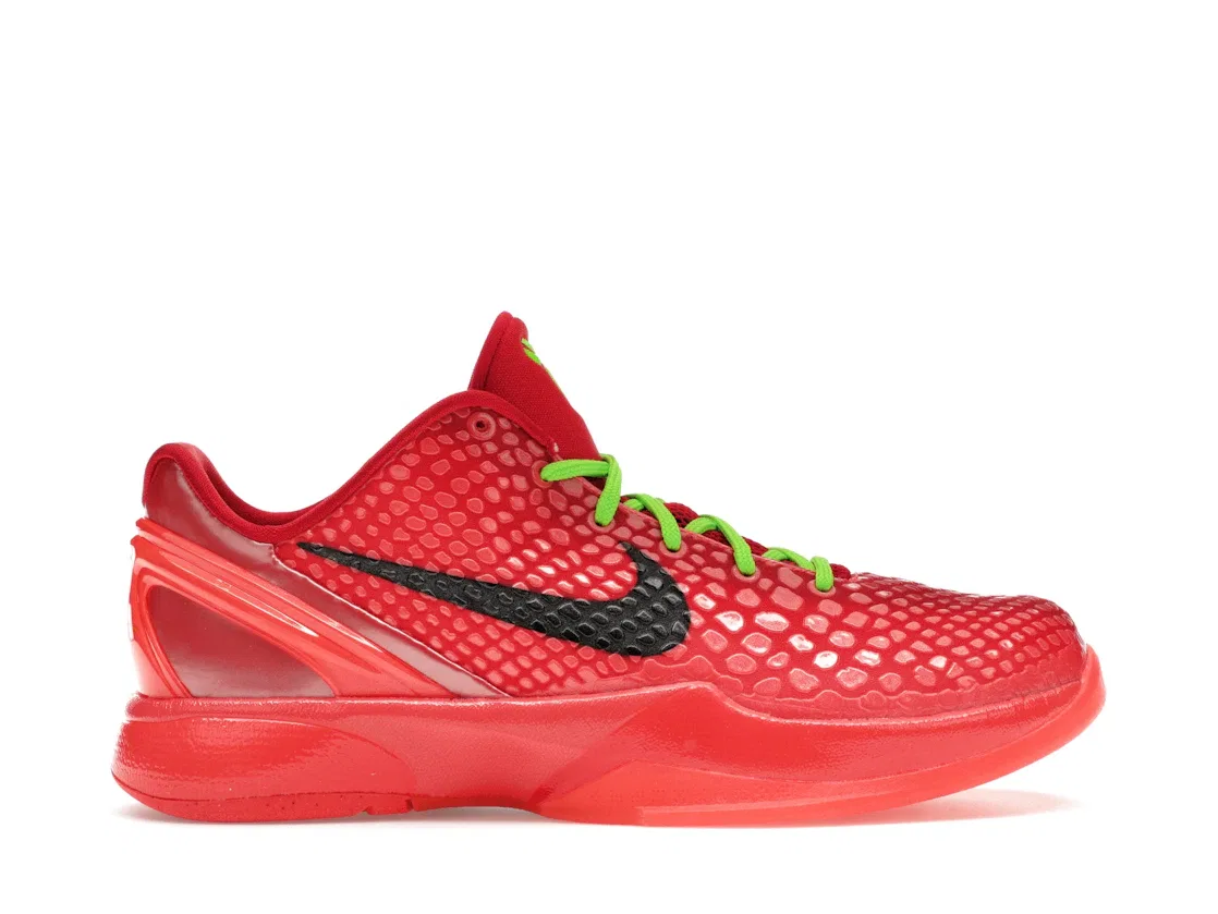 Детские кроссовки для активного отдыха Nike Kobe 6 Protro Reverse Grinch Nike, Bright Crimson/Black/Electric Green