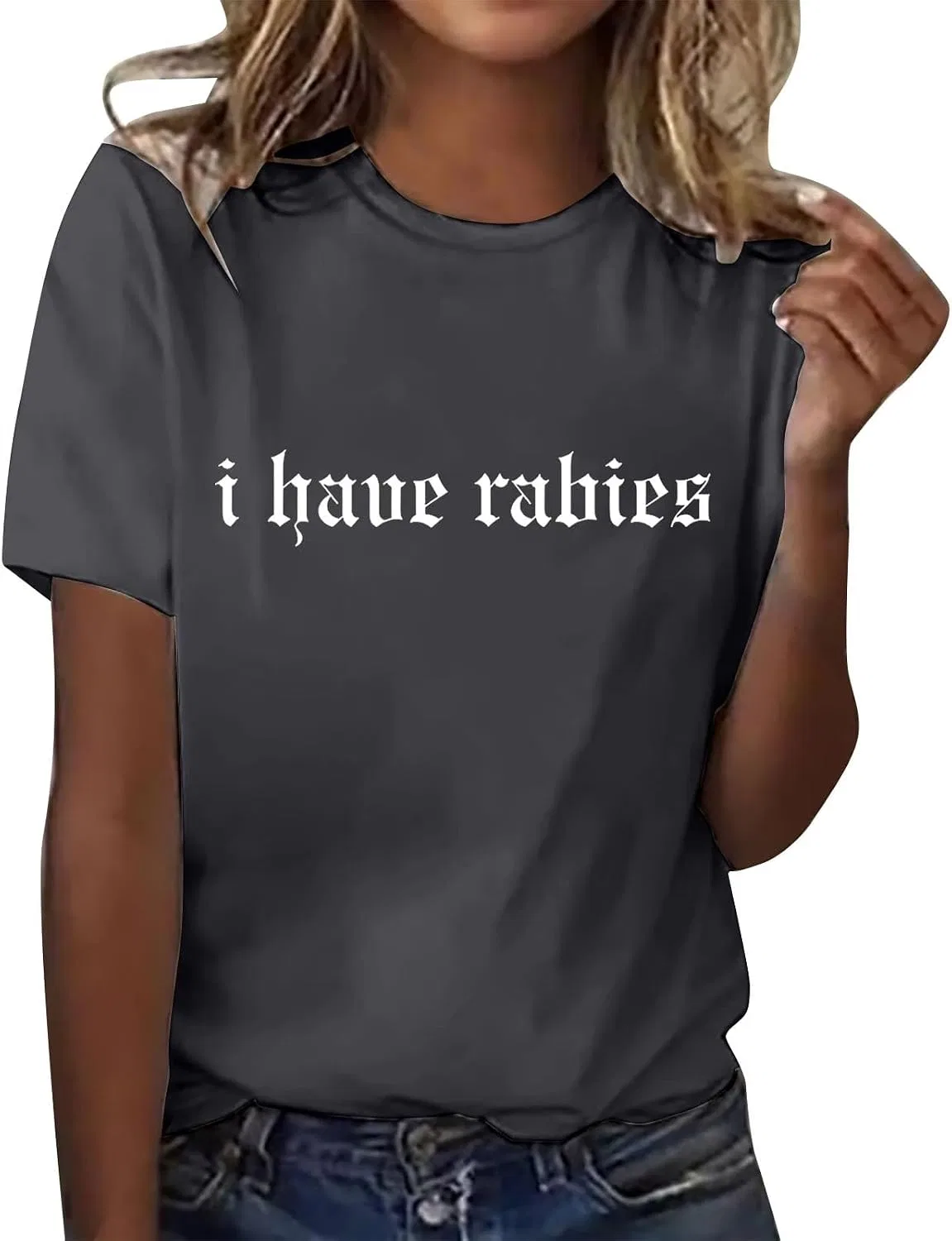 Футболка с принтом I Have Rabies, Dark Gray — фото 2