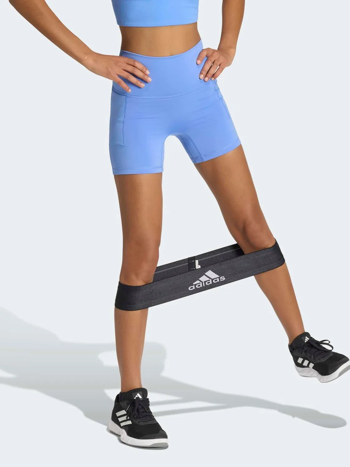 Леггинсы короткие adidas 3-Stripe Studio All Me, синие