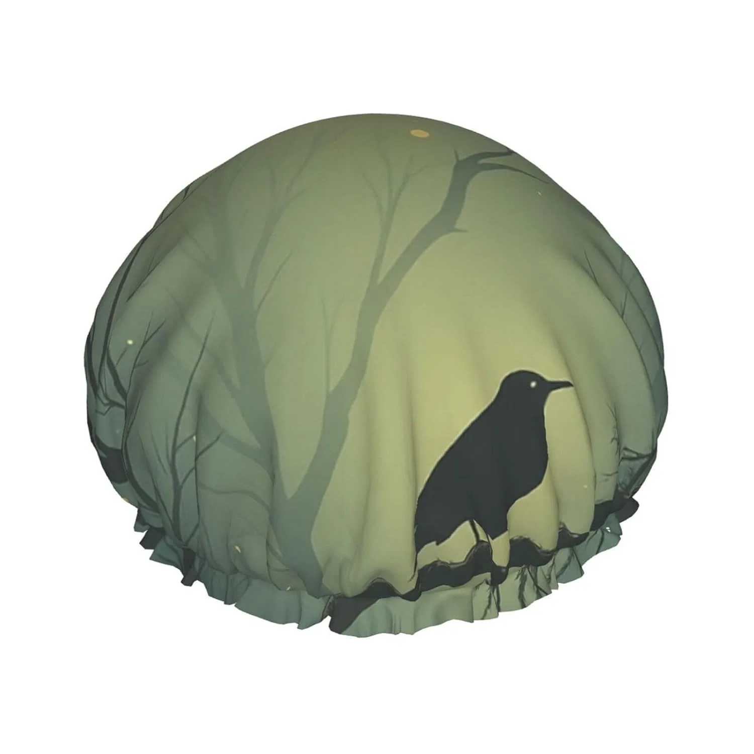 Водонепроницаемая шапочка для душа Mystic Moon Tree & Crow, двуслойная, многоразовая, ONE SIZE Smazdfxx