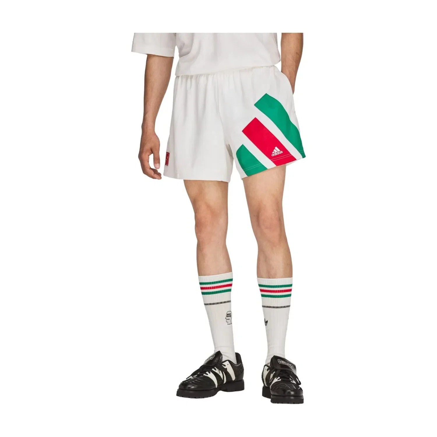 Мужские шорты с принтом Adidas x Brain Dead x Disney Short Asia Sizing Chalk White KR2692, белый — фото 4