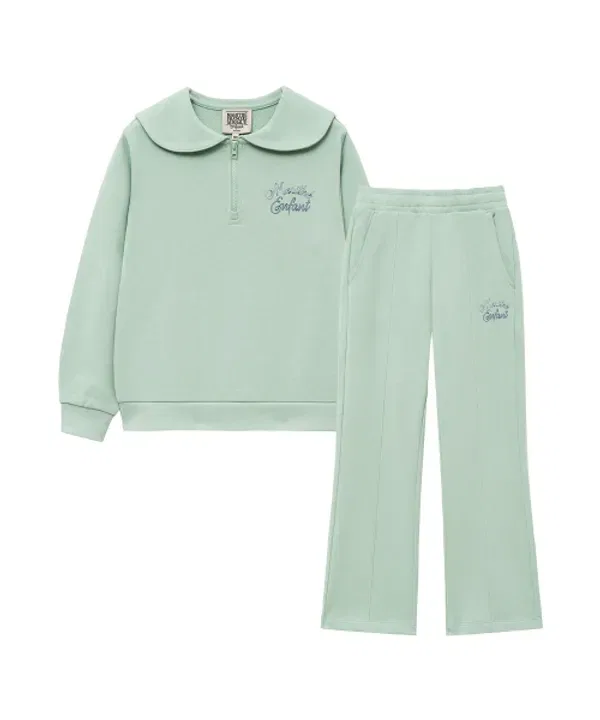 Свитшот с матросским воротником, Enfant w sailor collar sweat set-up, Marithé Kids, мята